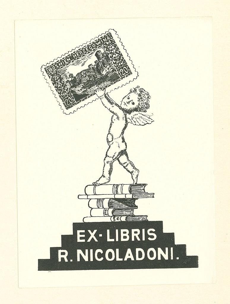 Libris Nicoladoni - Original-Holzschnitt - 1960er Jahre