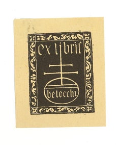 Ex Libris Betocchi - Original Woodcut - 1960s