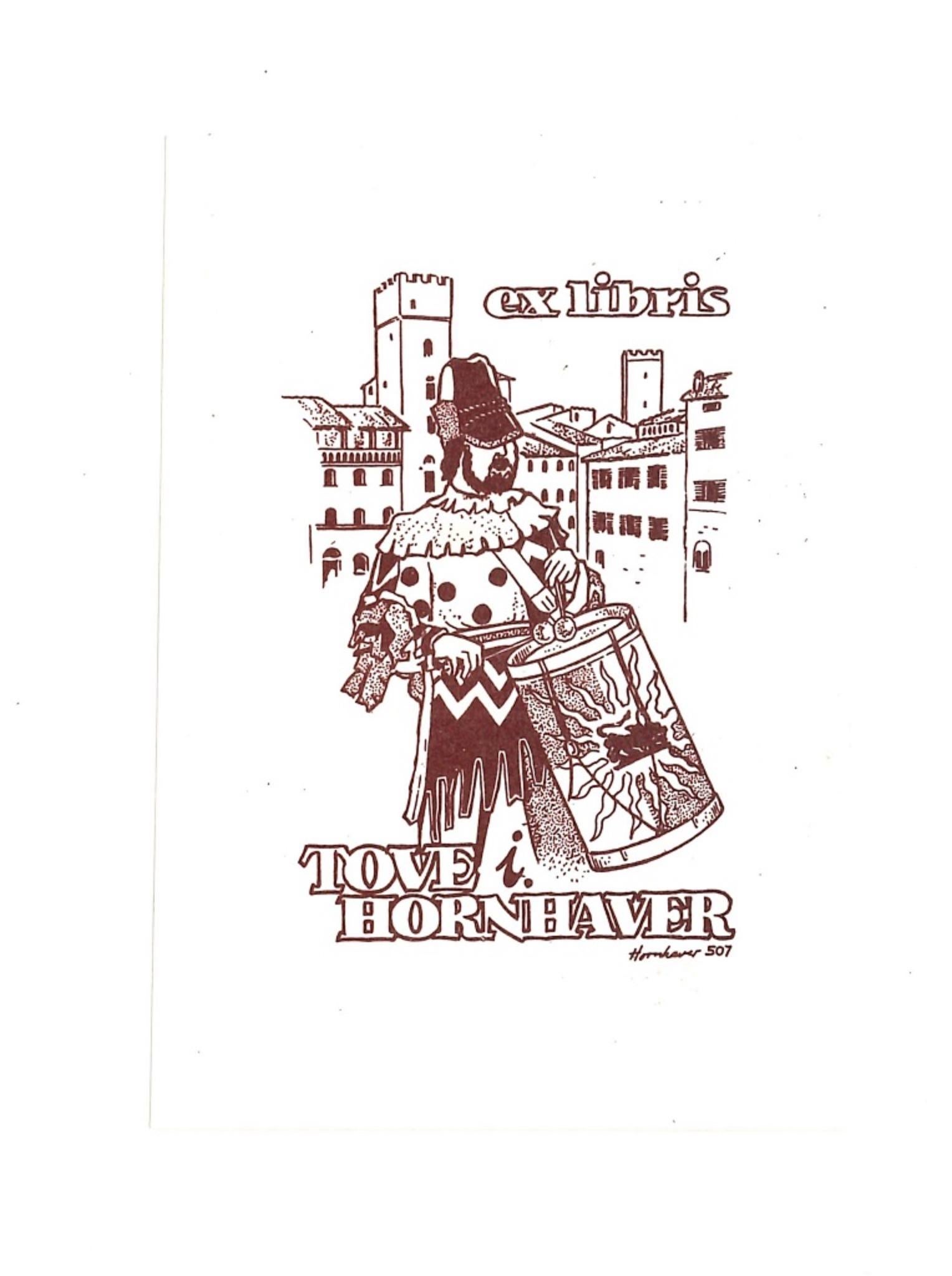 Tove Hornaver Ex Libris, gravure sur bois originale, années 1960 - Art de Unknown