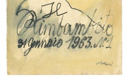 The Old Fool (Il Rimbambito) - China Ink and Watercolor by M. Maccari - 1963