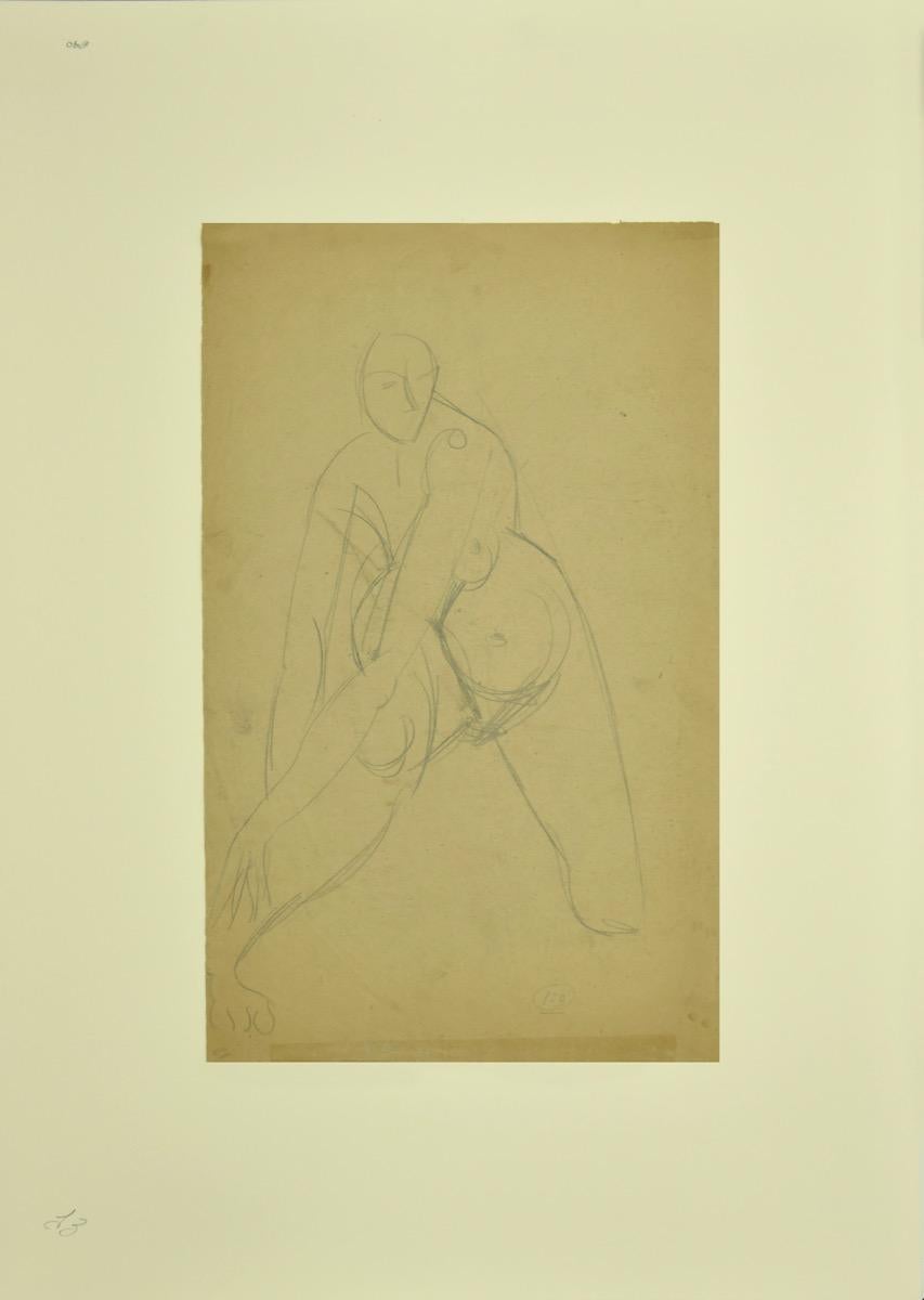 Nude of Woman - Original Pencil - Early 20th Century - Modern Art by Unknown