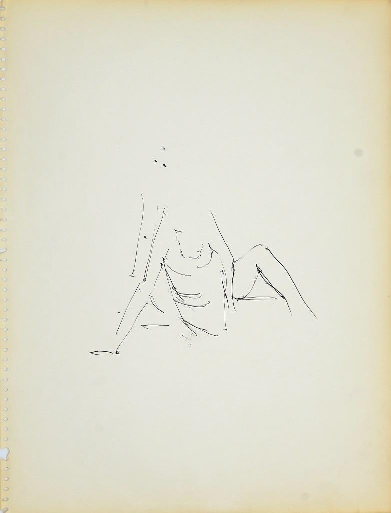 Female Figure is an original china ink drawing on ivory paper made by Herta Haausmann (1892-1972).

Black marker pen on paper.

In good condition. This is an original drawing representing a beautiful nude of woman.

Not signed. Notepad paper with