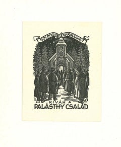 Ex Libris Palastrhy Csalad - Original Woodcut - 1960s