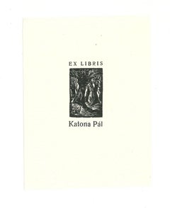 Ex Libris Katona Pal - Original Woodcut - 1960s