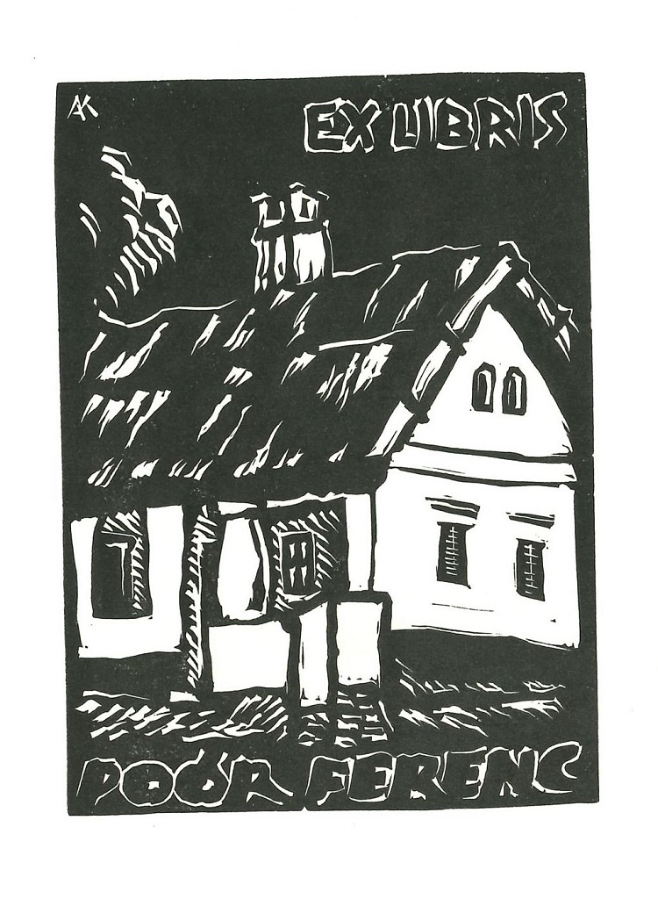 Ex Libris Poor Ferenc - Woodcut Print- 1960s - Art by Unknown