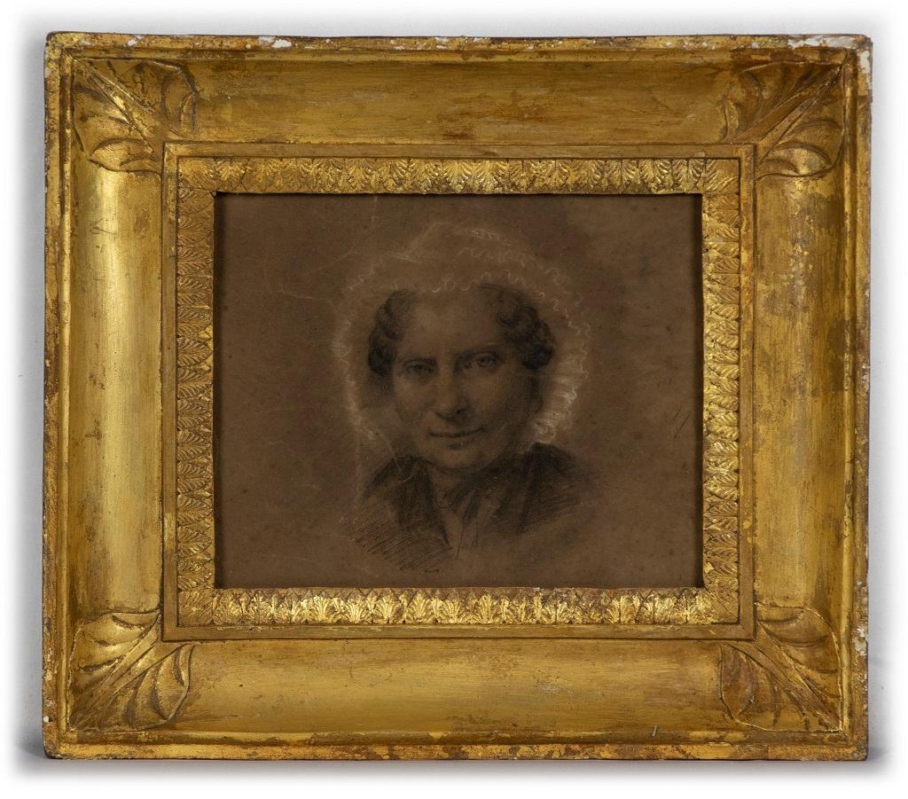 Porträt einer alten Frau – Bleistiftzeichnung – spätes 18. Jahrhundert – Art von Unknown
