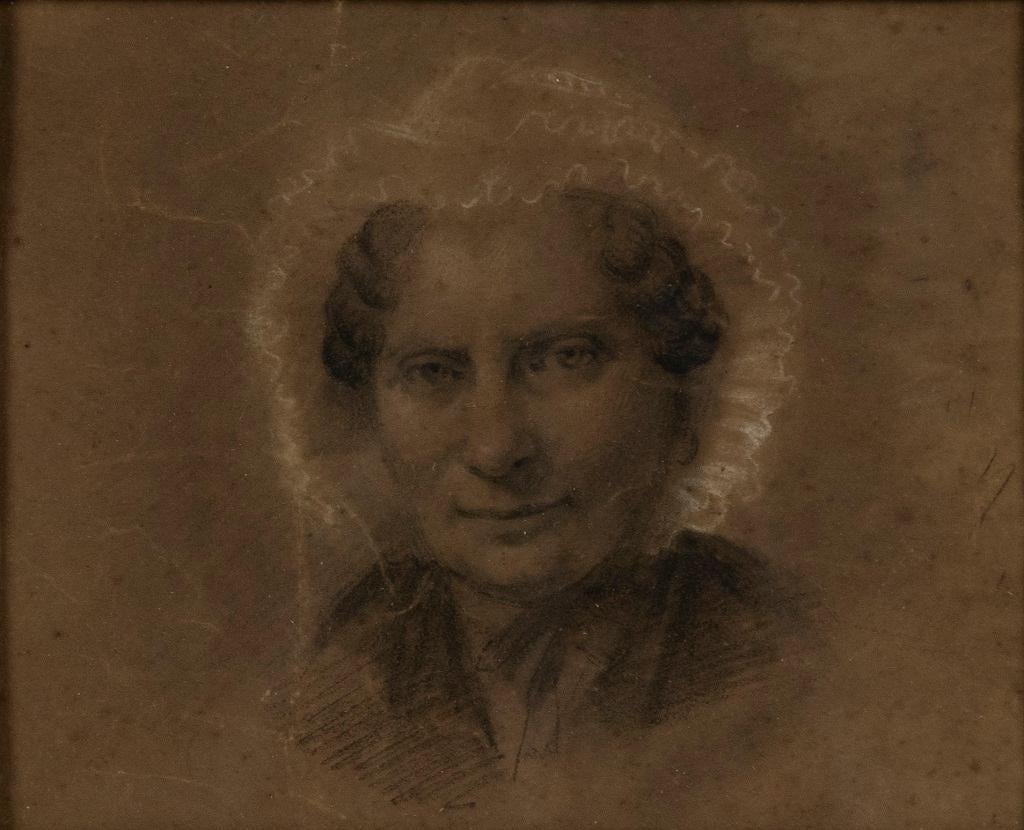 Portrait of an Old Woman - Original Pencil Drawing - Late 18th Century