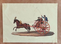 Barouche – Tinte und Aquarell von Michela De Vito – 1830, ca.