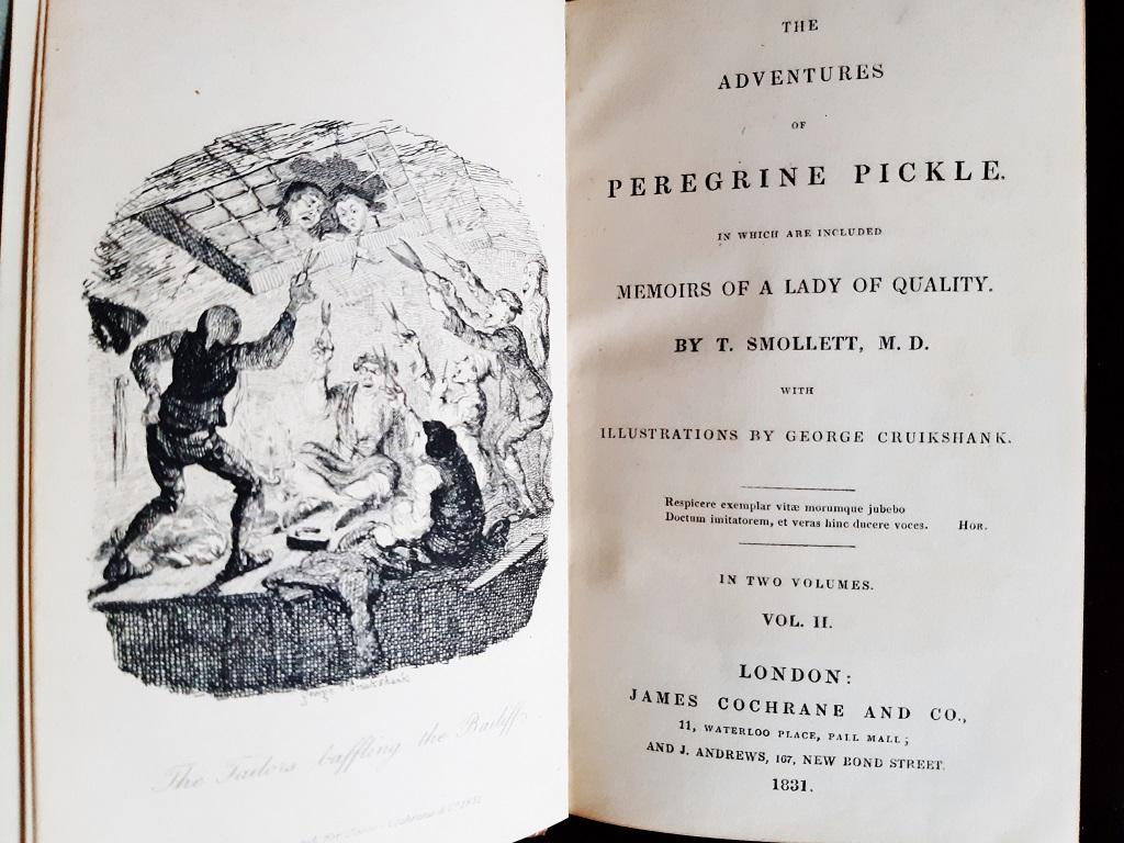 Adventures of Peregrine Pickle - Seltenes Buch, illustriert von G. Cruikshank - 1831 (Moderne), Print, von George Cruikshank