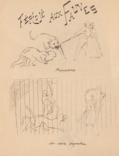Fériojé aux Fauves - Disegno originale a inchiostro di China - 1894