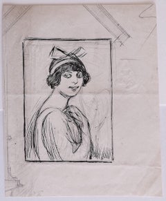 Portrait - Original Pencil and Pen by Gabriele Galantara - 1909