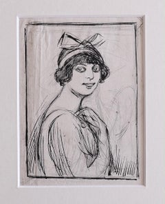 Porträt - Original Bleistift und Stift von Gabriele Galantara - 1909