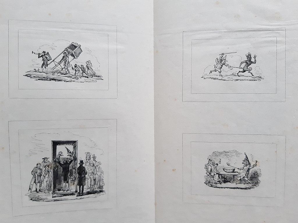 Illustrationen zu Punch and Judy - Seltenes Buch, illustriert von G. Cruikshank - 1828 (Grau), Figurative Print, von George Cruikshank