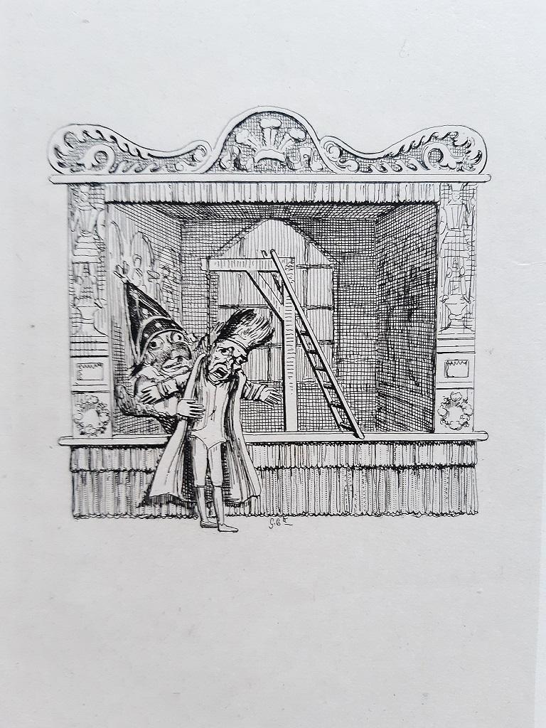 Illustrations to Punch and Judy - Livre rare illustré par G. Cruikshank - 1828