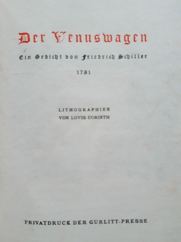 Venuswagen - Rare Book Illustrated by Lovis Corinth - 1919 For Sale 4