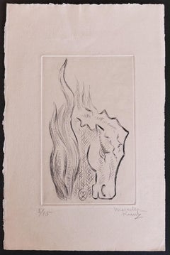 Vintage The Horse - Etching by Marcel Kurtz - Late 20th Century