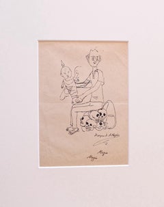 Figure - Pen on Paper by Alfredo Mezio - 1930