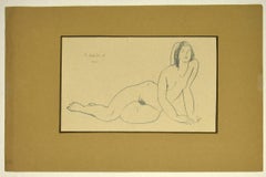 Mujer desnuda - Dibujo original a lápiz de Tibor Gertler - Mediados del siglo XX