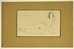 Vintage Naked Female - Original Pencil Drawing by Tibor Gertler - Mid-20th Century