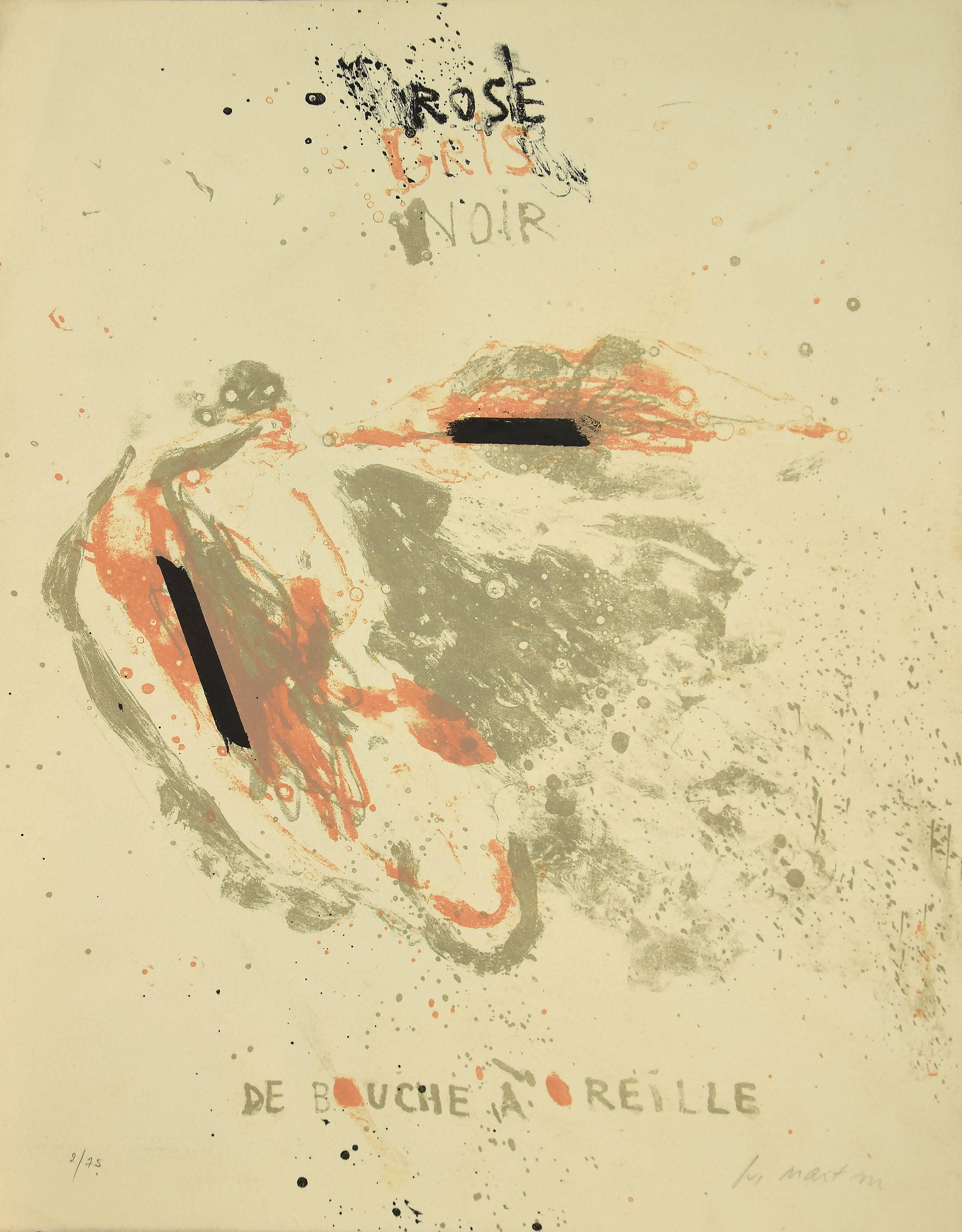 De Bouche à Orèille is an original litograph realized by Francois Martin in 1945.

Hand-signed by the artist on the lower right corner.

The artwork is in good conditions, with the title under the picture.

Some pencil notes on the back of the white