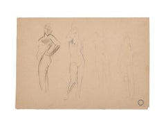 Figures of Women - Original Drawing by C. L. Moulin - Early 20th Century