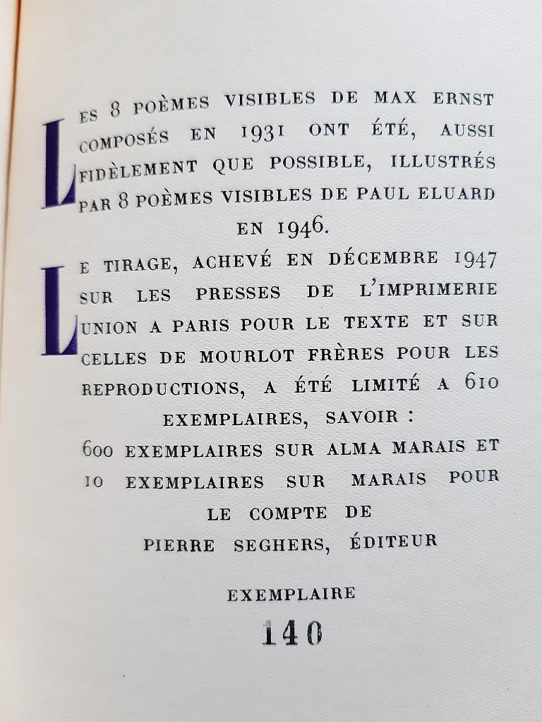 A l’Intérieur de la Vue - Rare Book Illustrated by Max Ernst - 1948 For Sale 1