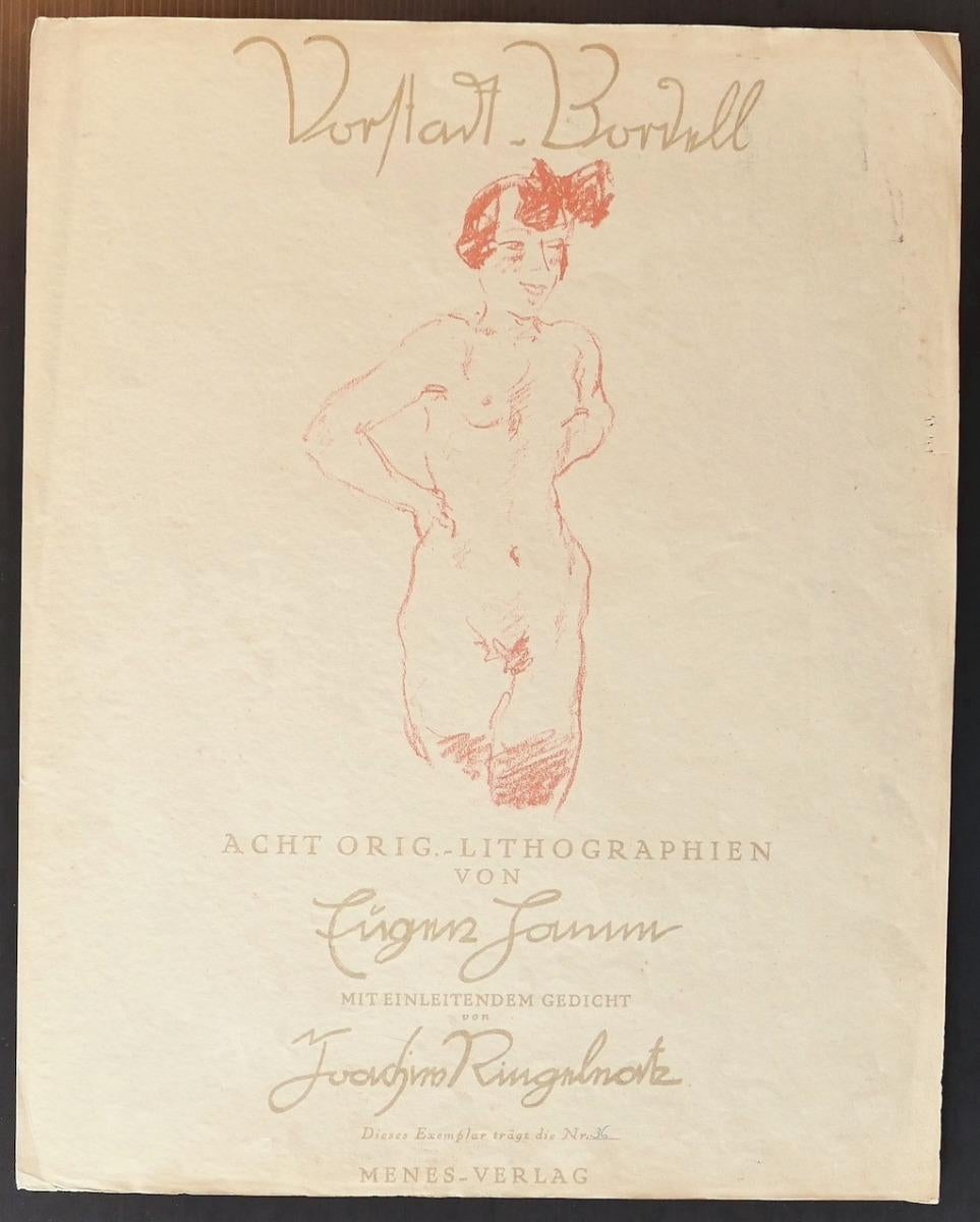  Eugene Hamm Figurative Print - Cover for Vorstadt-Brodel - Lithograph - 1922
