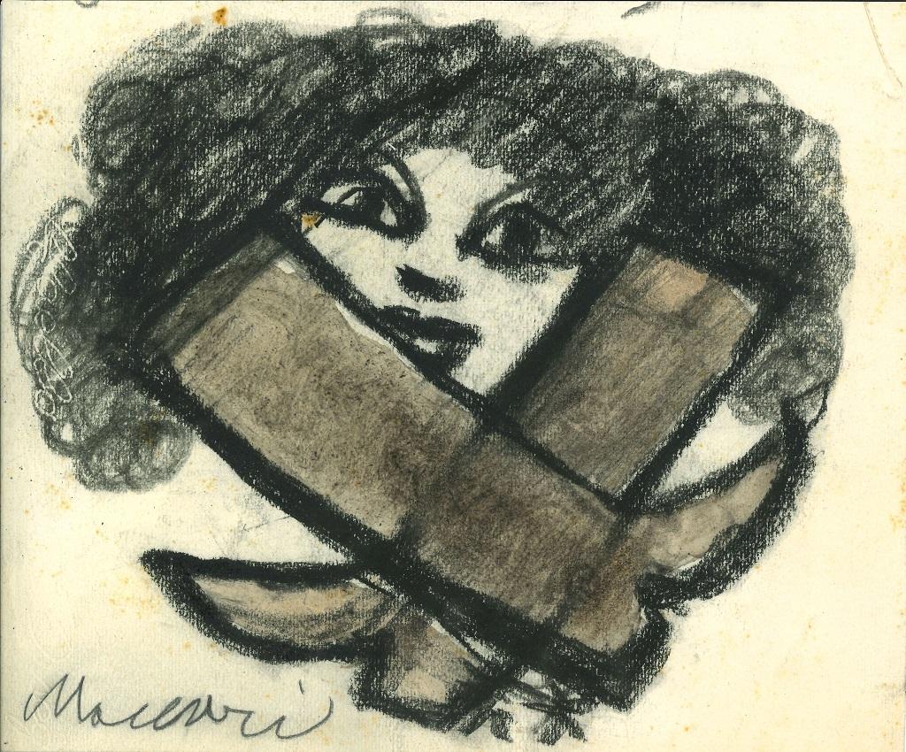 No Access! is an original charcoal and watercolor drawing on laid and ivory-colored paper, realized around the Seventies by the great Italian artist and journalist, Mino Maccari (Siena, 1898 - 1989),.

Signed "Maccari" in pencil on the lower left