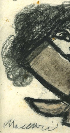 No Access! - Charcoal and Watercolor by Mino Maccari - 1960s
