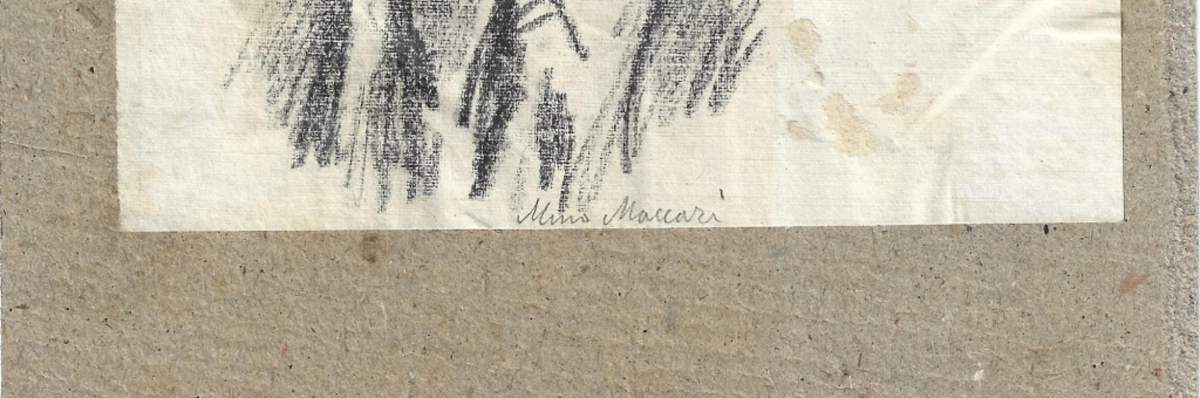 Ritratto maschile - Disegno a carboncino di Mino Maccari - Anni '70 in vendita 1
