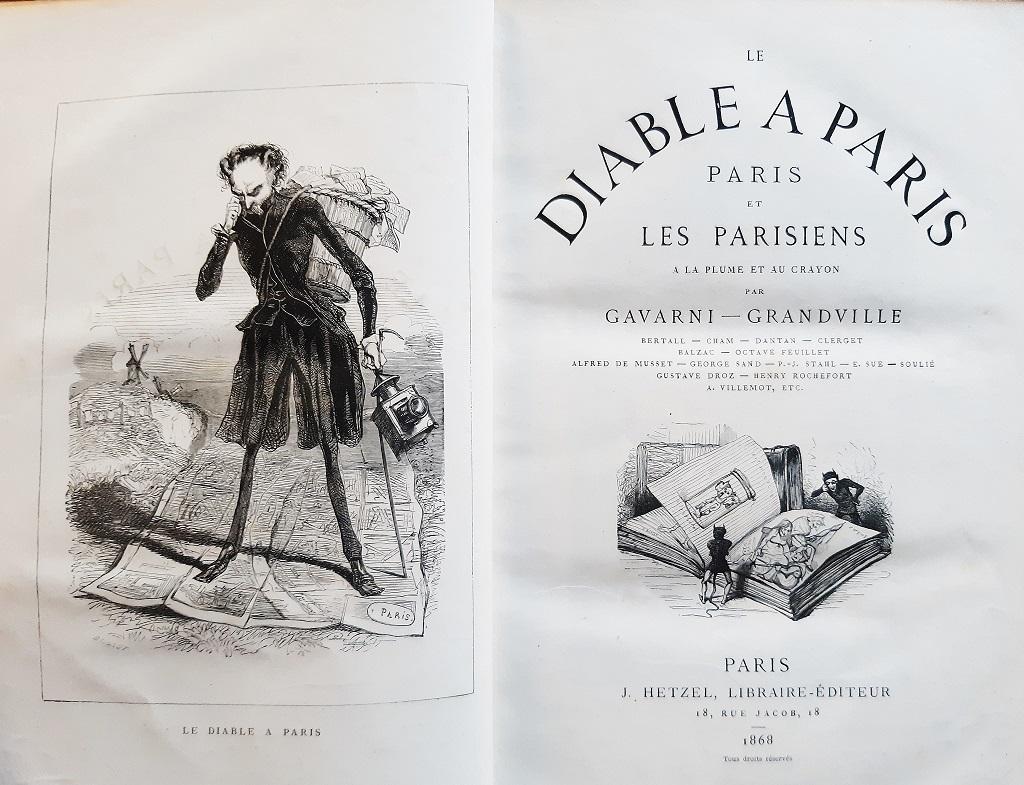 Le Diable à Paris - Livre rare illustré par Paul Gavarni - 1869 en vente 1