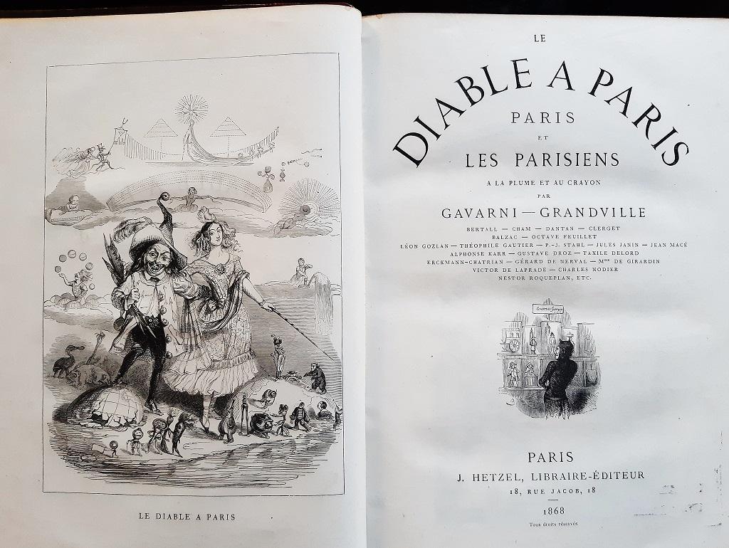 Le Diable à Paris - Rare Book Illustrated by Paul Gavarni - 1869 For Sale 3