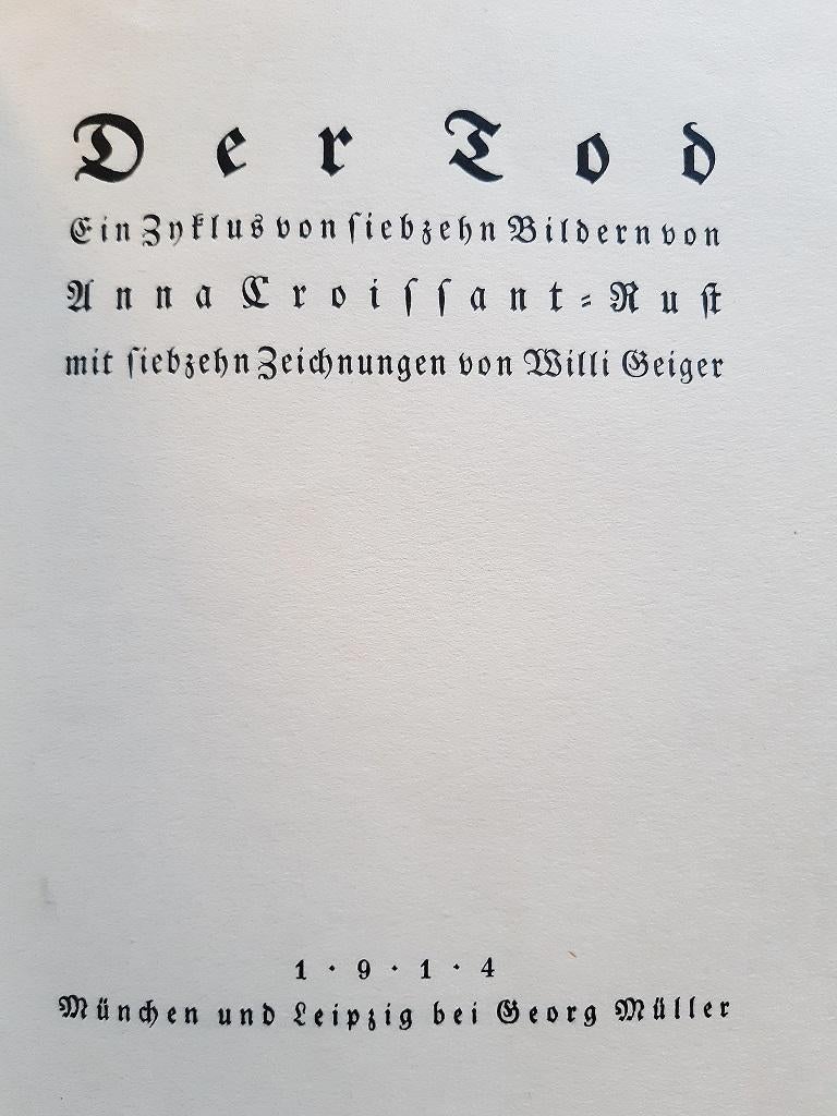 Der Tod – Seltenes Buch, illustriert von Willi Geiger – 1914 im Angebot 2