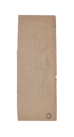 Nude of Woman - Original Pencil by Charles Lucien Moulin - Early 20th Century