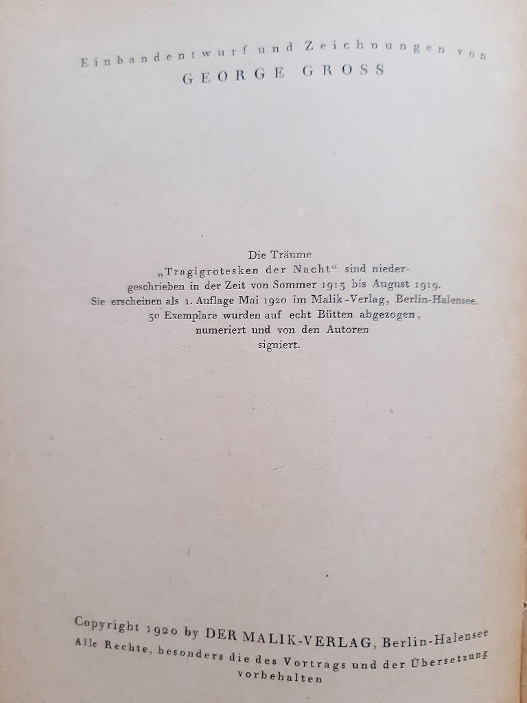 Tragigrotesken der Nacht - Rare Book Illustrated by George Grosz - 1920 2