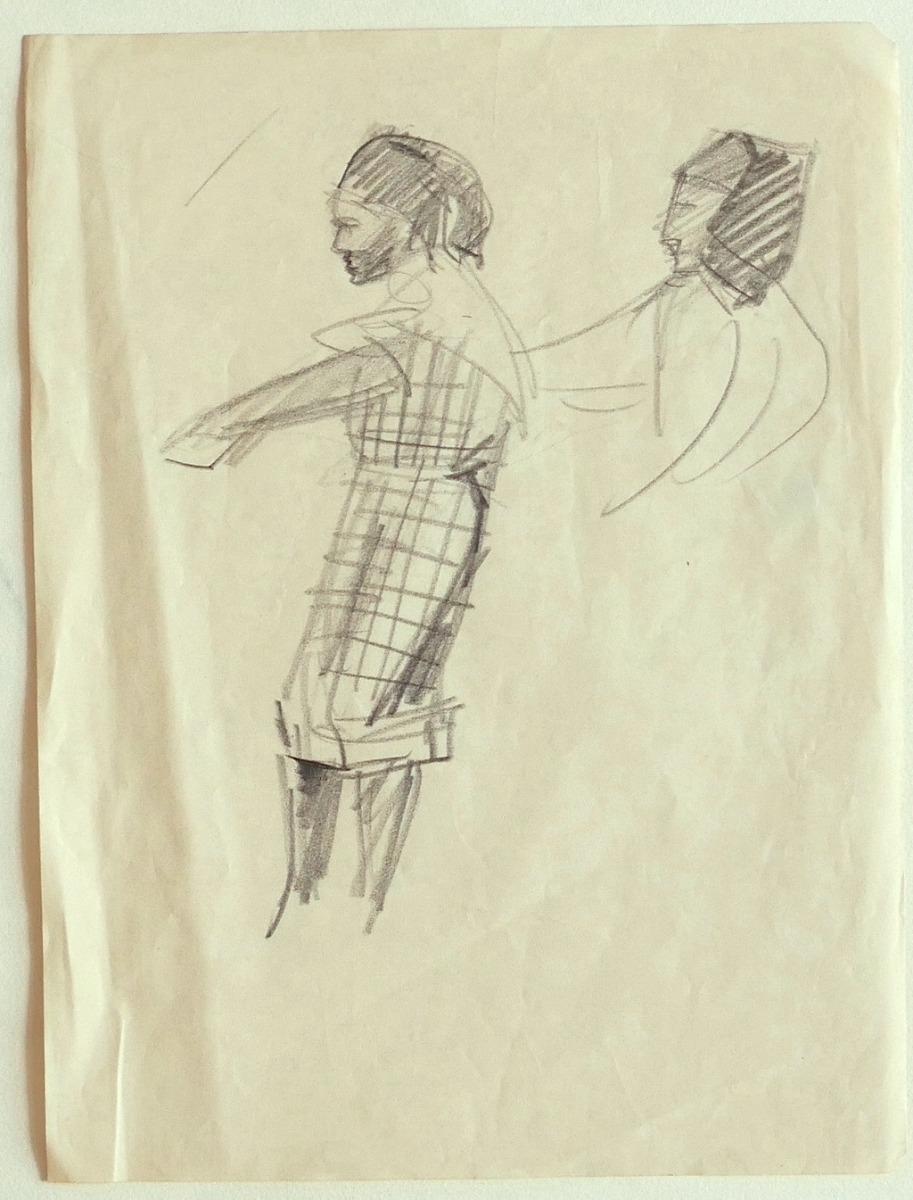 Unknown Figurative Art - Sketch for a Costume - Original Drawing in Pencil on Paper - Early 20th Century