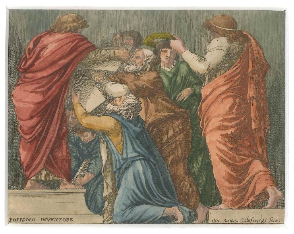 Giovanni Battista Galestruzzi Figurative Print - Lycurgus and Numa Pompilius Giving the Laws to the Romans - Mid 17th Century