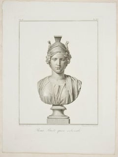 Roma, Busto quasi colossale - Etching by Alessandro Mochetti - 1821