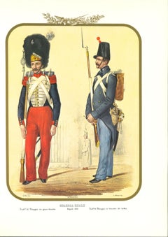 Real Guard - Original Lithograph by Antonio Zezon - 1852