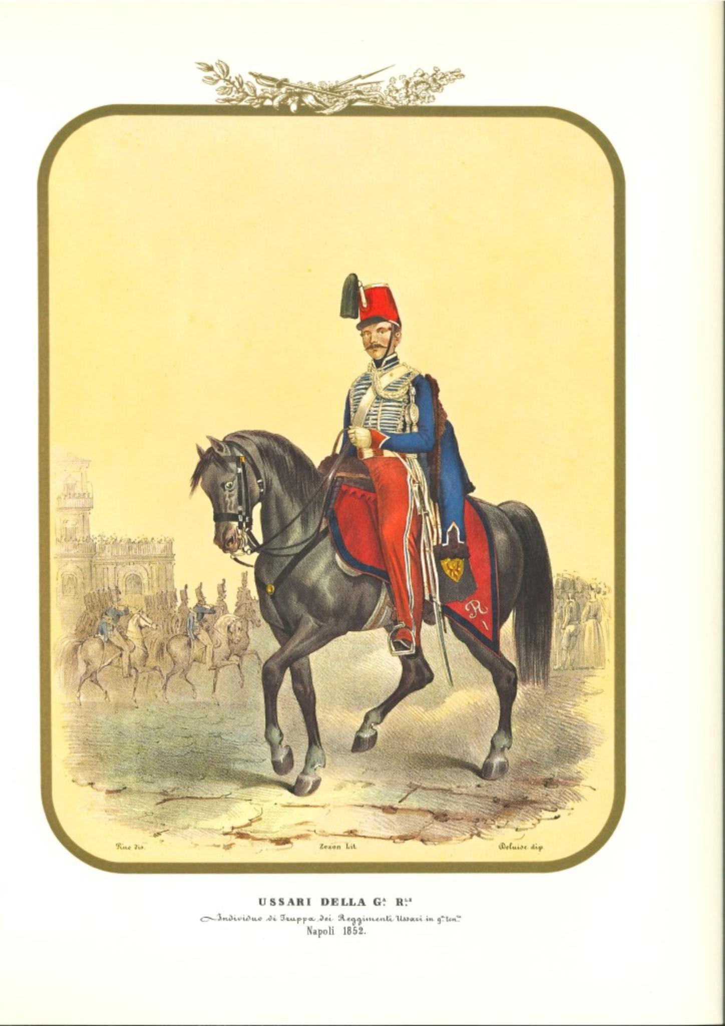 Antonio Zezon - Hussars of the Royal Guard - Original Lithograph