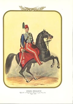 Hussars of the Royal Guard - Original Lithograph by Antonio Zezon - 1852