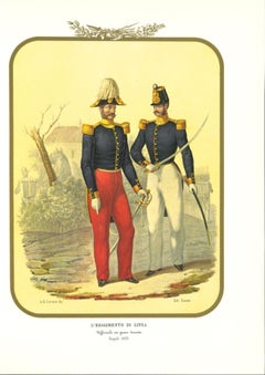 Regiment III - Lithographie originale d'Antonio Zezon - 1853
