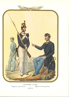 Carabinieri - Lithographie originale d'Antonio Zezon - 1853