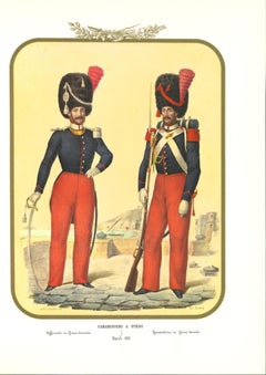 Carabinieri - Lithographie originale d'Antonio Zezon - 1853