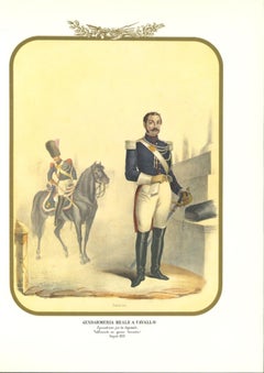 Royal Gendarmerie on Horseback - Lithograph by Antonio Zezon - 1853