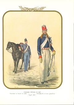 Hussars de la Garde royale - Lithographie d'Antonio Zezon - 1852