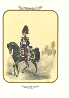 Royal Gendarmerie on Horseback - Lithograph by Antonio Zezon - 1852