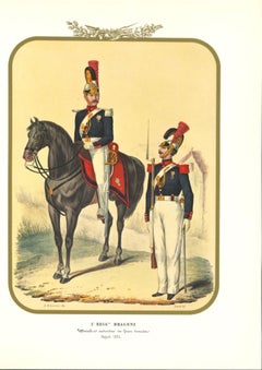 Le régiment des dragons I - Lithographie d'Antonio Zezon - 1854