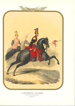 Antique Lancers Regiment - Lithograph by Antonio Zezon - 1854