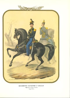 Regiment of Hunters on Horseback 2 – Lithographie von Antonio Zezon – 1854